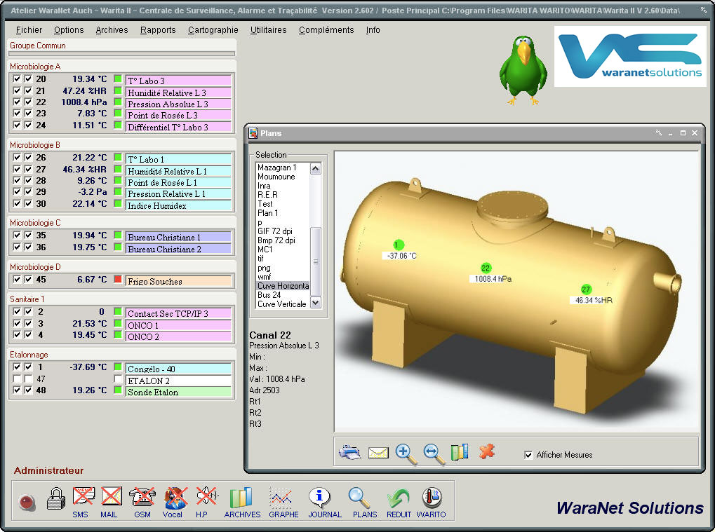 warita II logiciel interface 1